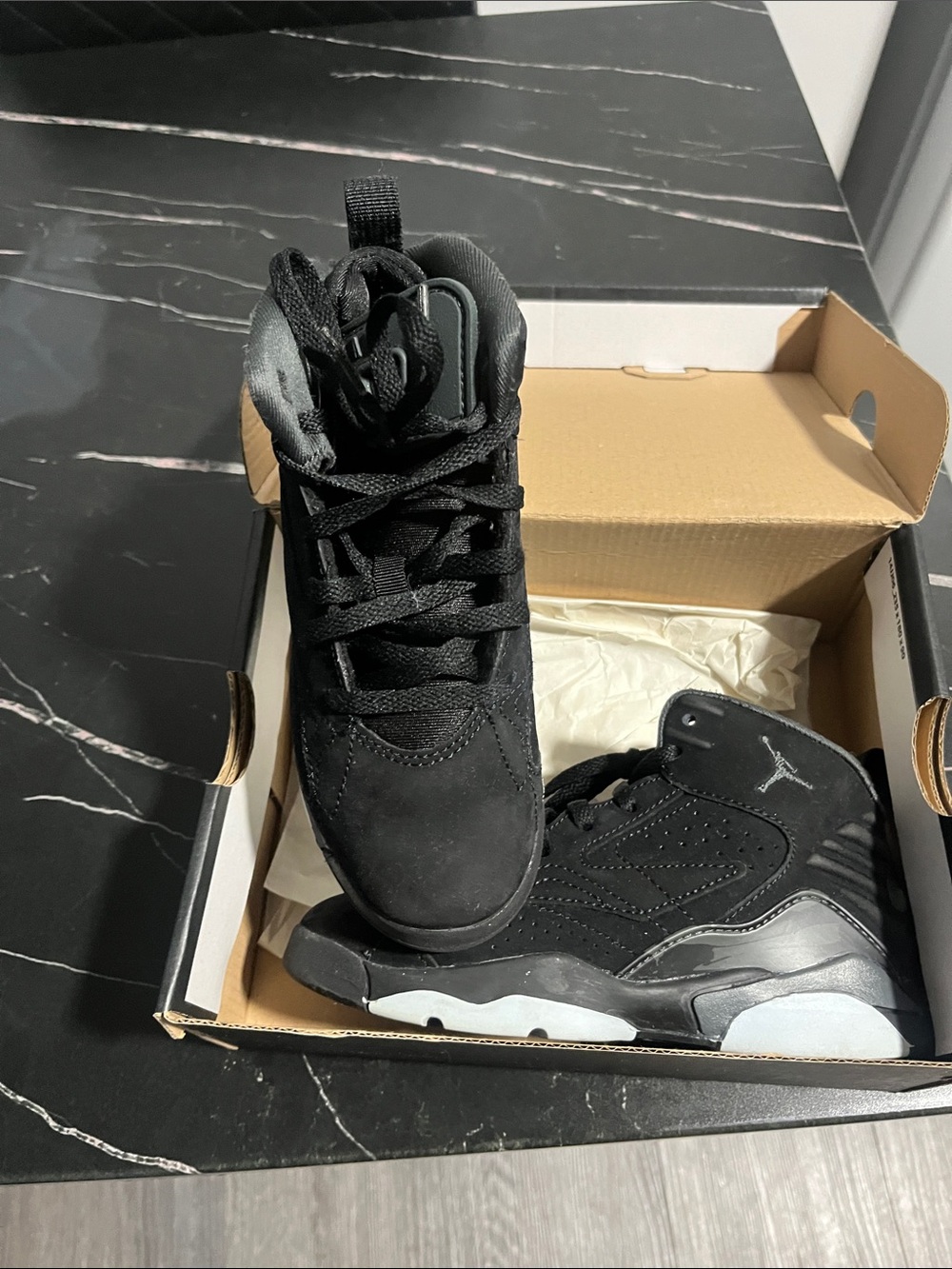 Jordan Kids All-Black High-Top Sneakers